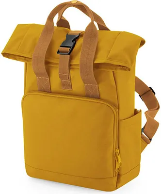 Produktbild von BagBase BG118S | Recycled Mini Twin Handle Roll-Top Backpack - Farbe: Mustard - Größe: 23 x 32 x 11 cm