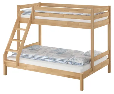 Produktbild von Stabiles Stockbett Etagenbett 90x200 u 140x200 Buche massiv lackiert V-60.14-09-14ohne Zubehör