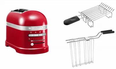 Produktbild von KitchenAid Set 1, Toaster + Brötchenaufsatz Artisan 5KMT2204 Empire Rot