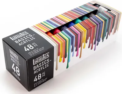 Produktbild von Liquitex Basics Acrylfarben-Set mit 48 Farben – 22ml