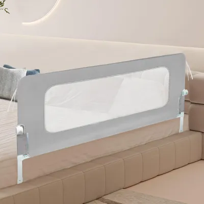 Produktbild von 180cm Klappbar Bettgitter Rausfallschutz,Bettschutzgitter Baby,Kinderbettgitter,Rausfallschutz Boxspringbett für Baby & Kleinkinder (Kein Lochen nötig