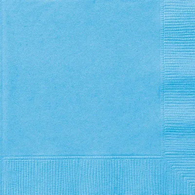 Produktbild von Große hellblaue Servietten, 50 Stück, 2-lagig, 33 x 33 cm