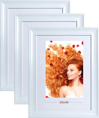 Produktbild von 2er 3er 5er Lifestyle Plexi Foto Rahmen Collage Wanddeko Poster 40D - Farbe: 3er Pack Weiss | Format: 30x45