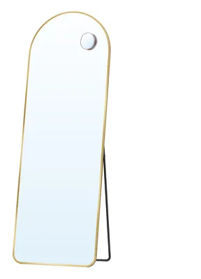 Produktbild von SONGMICS Ganzkörperspiegel mit Vergrößerungsspiegel, Sicherheitsglas, gewölbt, 160 x 50 cm, gold