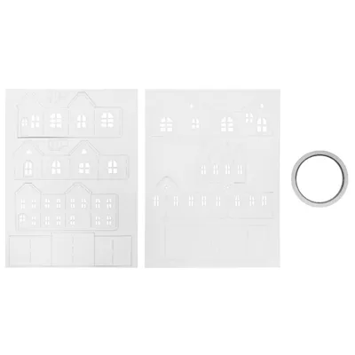 Produktbild von Papierbausatz Lichterdorf, 5teilig, 2 Bogen
