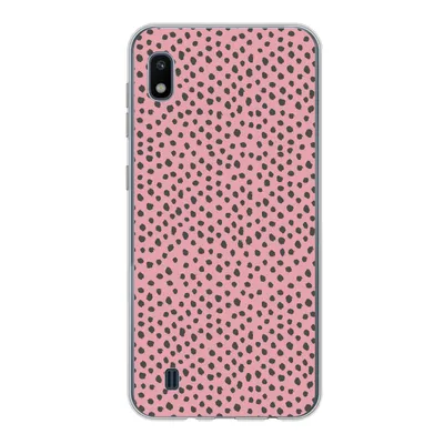 Produktbild von MuchoWow® Handyhülle Schutzhülle Hülle für Samsung Galaxy A10 Polka dots - Rosa - Schwarz Silikon Softcase Handy Hülle - Schutzhülle