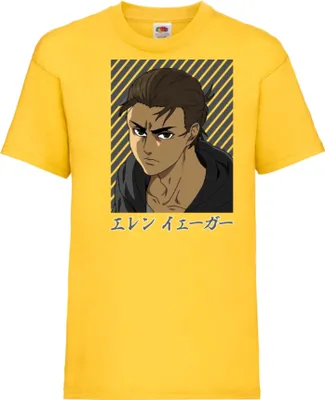 Zdjęcie produktu dla Koszulka Dziecięca Japan Animation Manga Anime Comics Attack Anime On Titan Eren Yeager 07 Var-016 Main Titan, 7-8 Jahr - 128 / Żółty