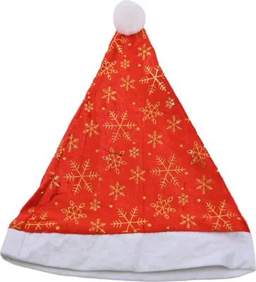 Produktbild von Rote Nikolausmütze mit goldenen Sternen - Edle Weihnachtsmütze für Damen & Herren