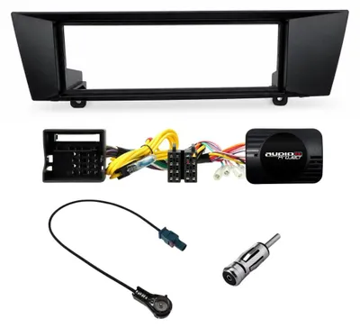 Produktbild von Audioproject A365-40 - Autoradio Radioblende Set 1 DIN CAN Bus Adapter für BMW BMW 1er E87 3er E90 E91 E92 E93 X1 E84 Z4 E89 incl Basis Lenkradadapter Antennenadapter schwarz