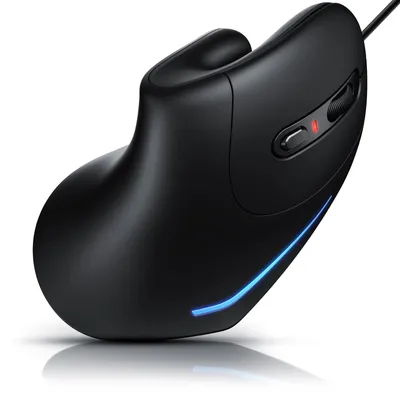 Produktbild von optische Maus Mouse Vertikale Ausführung Computermaus USB kabelgebunden 800-3200 DPI Vertikalmaus ergonomisches Design Vorbeugung gegen Mausarm Tennisarm