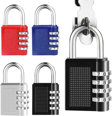 Immagine prodotto di Lucchetto a combinazione a 4 cifre resistente alle intemperie, set da 4 pezzi