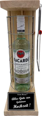Produktbild von Bacardi -Alles Gute zur Goldenen Hochzeit - Eiserne Reserve Gitterkäfig Geschenk zur Goldenen Hochzeit