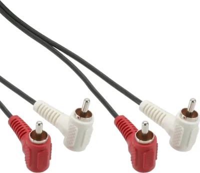 Obrázok produktu pre InLine audio kábel, 2x RCA M/M, uhlový, 1,2 m