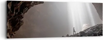 Produktbild von Bild auf Leinwand - Leinwandbild - Einteilig - Höhle Morgendämmerung Frau - 90x30cm - Wand Bild - Wanddeko - Wandbilder - Leinwanddruck - Bilder - Wanddekoration - Leinwand bilder - AB90x30-4468