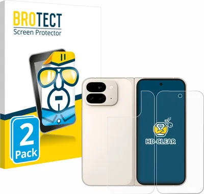 Produktbild von 2x Für Google Pixel 9 Pro Fold (Display+Rückseite) Schutzfolie BROTECT Displayschutz Display Schutz Folie Klar Transparent