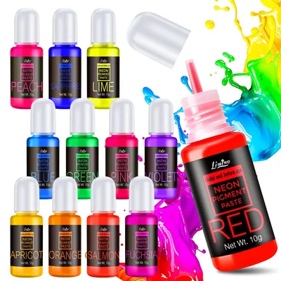 Neon Pigmentpaste – 12 fluoreszierende Farben für Epoxidharz