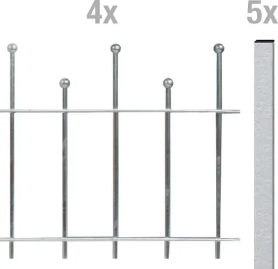 Produktbild von Alberts Zaunkomplett-Set Madrid, zum Aufschrauben, Höhe 49,5 cm, Länge 8 m, feuerverzinkt