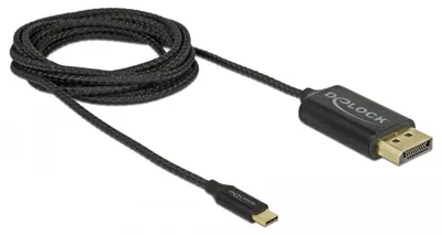 Produktbild von Delock USB Kabel Type-C zu DisplayPort (DP Alt Mode) 4K 60 Hz 2 m koaxial