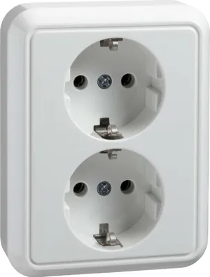 Produktbild von ELSO Riva Schuko Voll 235404 2fach reinweiss