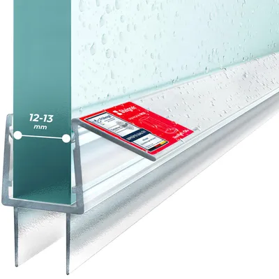 Produktbild von STEIGNER Duschtürdichtung UK20 180 cm (1 Stk.) Transparent - Dichtung gerade für Eckeinstieg Dusche oder Fünfeckdusche mit Duschtür 12-13 mm - Langlebiges Material, Perfekte Passform, Wasserdicht