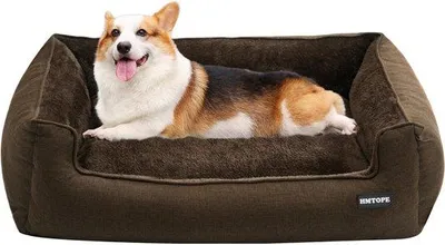 Produktbild von Hundebett, Hundebank, Hundekissen, Hundematt Abnehmbar und Waschbar, Braun, 90 x 75 x 25 cm