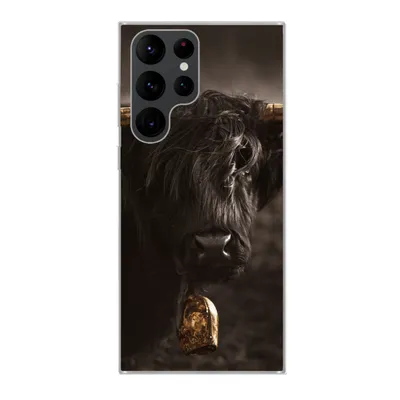 Produktbild von MuchoWow® Handyhülle Schutzhülle Hülle für Samsung Galaxy S22 Ultra Schottischer Highlander - Fell - Schwarz Silikon Softcase Handy Hülle - Abbildung