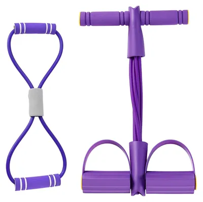 Produktbild von Pedal-Widerstandsband mit Griff, 6-Rohr-Pedal-Knöchelzug, elastisches Sit-up-Zugseil, Yoga-Pedal-Trainingsband, Fitnessgerät für Männer und Frauen