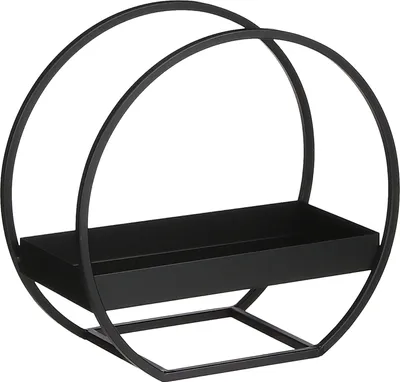 Produktbild von Mica Decorations Dekoration Regal Rund - L30 x B15 x H28 cm - Metall - Schwarz