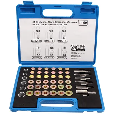Produktbild von CCLIFE Ölablassschraube Ölwanne Schraube Gewindereparatur Reparatur M13 M15 M17 M20 M22