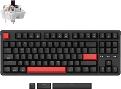 Obrázok produktu pre Káblová mechanická klávesnica Keychron C3 Pro QMK/VIA, USB-C, červená LED dióda, QWERTY US layout - Keychron Brown Switch - C3P-A3