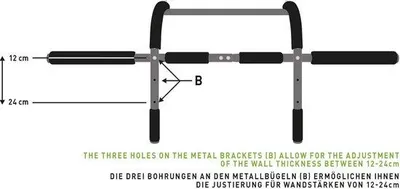 Produktbild von Famanu Klimmzugstange Multifunktional für Erwachsene - Schwarz-Grau