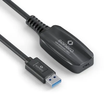 Produktbild von Sonero USB 3.2 Verlängerungskabel 5GB/s A Stecker C Buchse 5m Schwarz