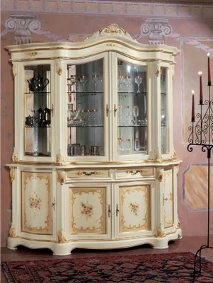 Image de Vitrines en verre Armoire Vitrine Salon Bois Buffet Meubles italiens Étagère