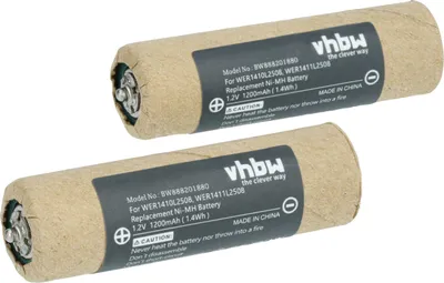 Produktbild von vhbw 2x Akku kompatibel mit Panasonic ER1421, ER1424, ER1411, ER1420, ER1410, ER1511, ER1510, ER1512 Rasierer, Haarschneider (1200 mAh, 1,2 V, NiMH)