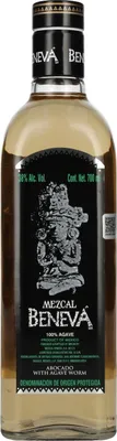 Image de Beneva Mezcal with Agave Worm 100% Agave DOP 38% Vol. 0,7l