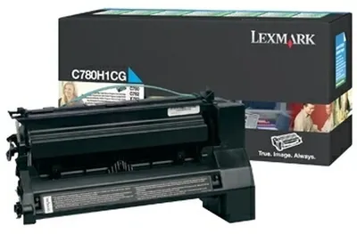 Obrázok produktu pre Lexmark C780, C782 Cyan High Yield Return Program Print Cartridge, 10000 strany, Azúrová