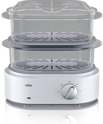 Produktbild von Braun FS 5100, 2 Korb/Körbe, Weiß, Arbeitsplatte, Drehregler, Vorderseite, 3,1 l