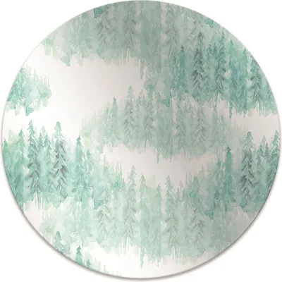 Produktbild von Rundmatte - Stuhlunterlage Bürostuhlunterlage - Rund Ø 100 cm - Bodenmatte - Fußmatte - Gemalter Wald