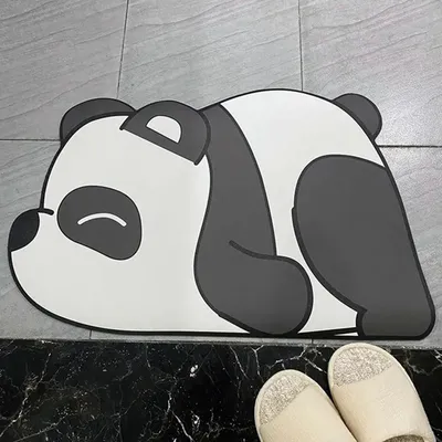 Produktbild von Schnelltrocknende Badematte Panda – Badezimmermatte 40 x 60 cm – Duschmatte für das Badezimmer