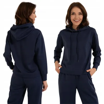 Produktbild von Damen-Kapuzenpullover zum Überziehen, bequem und weich, MORAG S BLAU