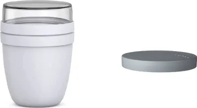 Produktbild von Mepal | Lunchpot Switch Ellipse | mach aus deinem Lunchpot einen Snackpot | praktischer Müslibecher | geeignet für Tiefkühler, Mikrowelle & Spülmaschine | Cool Grey