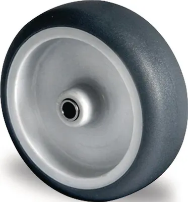 Productafbeelding van Reservewiel, diameter 75 mm, draagvermogen 75 kg, TPE-materiaal, grijs, asdiameter 6 mm, naflengte 28 mm