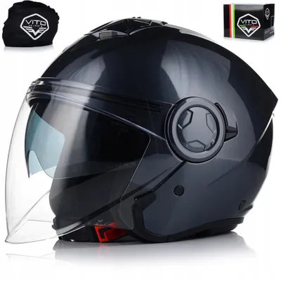 Produktbild von Vito Linate Jethelm mit Sonnenblende und Belüftungssystem | Rollerhelm Motorradhelm Chopperhelm | ECE 22.06 | S (55-56 cm)