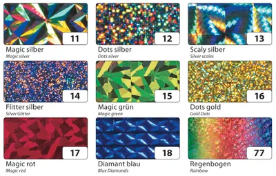 Produktbild von folia Holografie-Klebefolie 400 mm x 1 m Dots Gold
