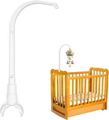 Productafbeelding van Witte mobiele houder voor babybed met verstelbare hoek