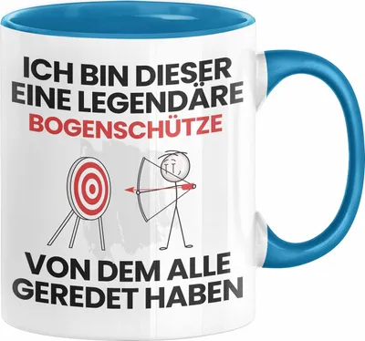 Produktbild von Bogenschütze Geschenk Tasse Lustige Geschenkidee Geburtstag für Bogenschütze Ich Bin Dieser Legendäre Bogenschütze Von Dem Alle Geredet Haben Kaffee-Becher (Blau)