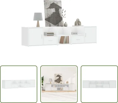 Obrázok produktu pre The Living Store Rohový regál biely 200x40x45 cm materiál na báze dreva