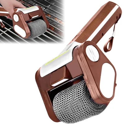 Grillreiniger-Set Aus Edelstahl – 2-teilig, Mit Drahtbürste & Schaber, Für Alle Grilltypen