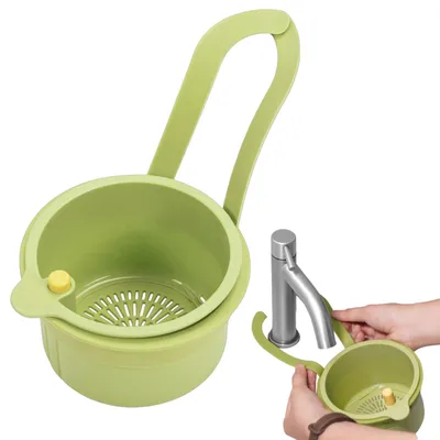 Abflusskorb mit Sieb, Kunststoff, grün, für Spüle, Filterkorb