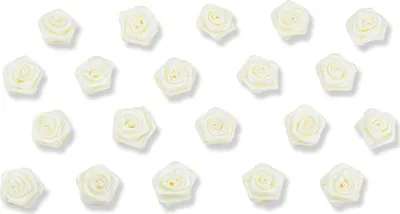 Satinrosen 15mm zum Basteln & Aufnähen 20 Stück Creme